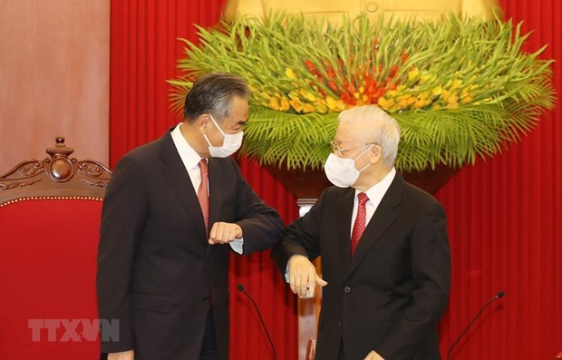 Maximo dirigente partidista de Vietnam recibe al canciller chino hinh anh 1