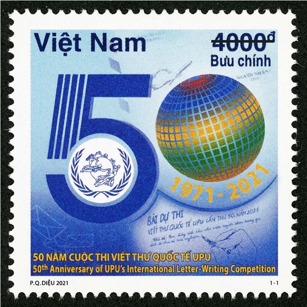 Lanzan sellos conmemorativos por el aniversario 50 de concurso de escritura de UPU hinh anh 1