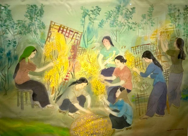 Exhiben obras de pintores de mayor edad en Vietnam hinh anh 1
