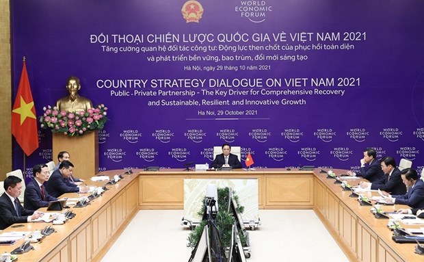 Presidente de WEF destaca exito del primer Dialogo Estrategico Nacional con Vietnam hinh anh 1