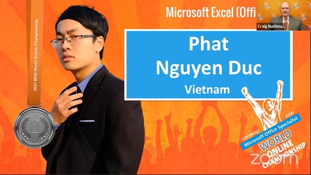Estudiante vietnamita gana medalla de plata en concurso de Microsoft Office 2021 hinh anh 1