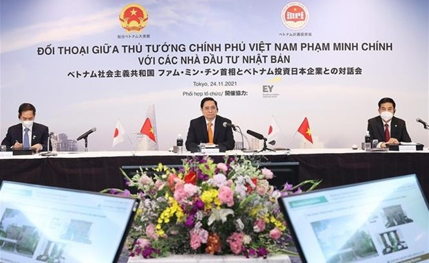 Primer ministro de Vietnam mantiene dialogo con inversores japoneses hinh anh 1