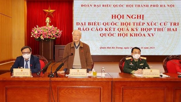 Maximo dirigente de Vietnam sostiene dialogo con electores de Hanoi hinh anh 2