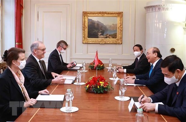 Presidente vietnamita se reune con su homologo de Suiza hinh anh 1