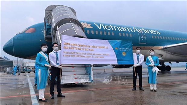 Vietnam recibe primer vuelo directo regular desde EE. UU. hinh anh 1