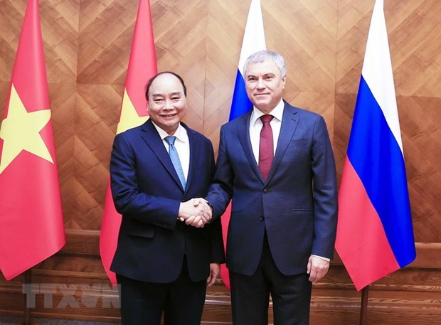 Presidente de Vietnam se reune con el titular de Duma Estatal de Rusia Vyacheslav Volodin hinh anh 1