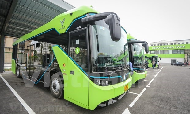 Llega primera ruta de autobus electrico inteligente a las calles de Hanoi hinh anh 1