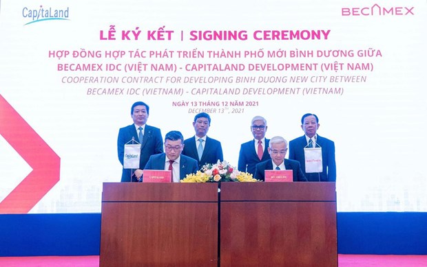 Empresas vietnamita y singapurense cooperan en construccion de ciudad moderna en Binh Duong hinh anh 1