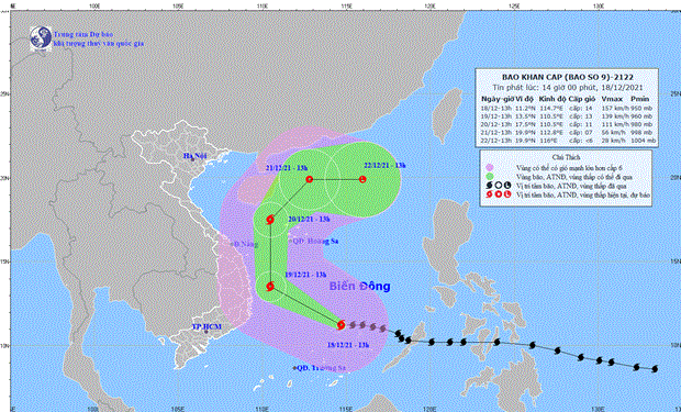 Provincias de Vietnam reportan fuertes vientos debido al supertifon Rai hinh anh 1