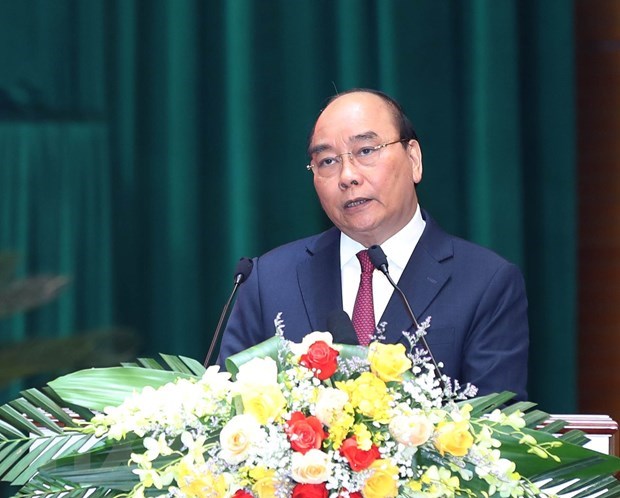 Presidente vietnamita asiste a conferencia sobre el trabajo politico en el Ejercito hinh anh 1