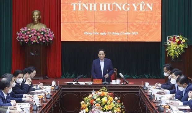 Primer ministro de Vietnam exige impulsar desarrollo armonico de provincia de Hung Yen hinh anh 1