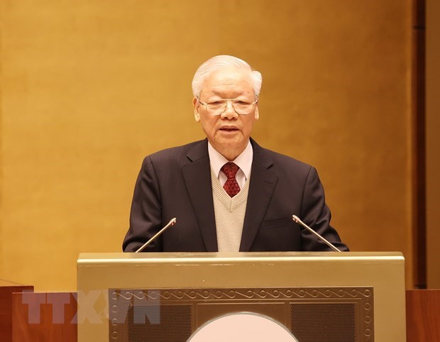 Discurso del secretario general del Partido Comunista de Vietnam en la Conferencia Nacional de Relaciones Exteriores hinh anh 1