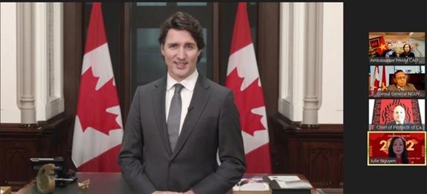 Primer ministro canadiense felicita a comunidad vietnamita en ocasion del Tet hinh anh 1