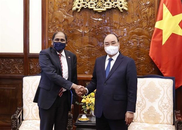 Presidente vietnamita recibe a embajadores de Singapur y Egipto hinh anh 1
