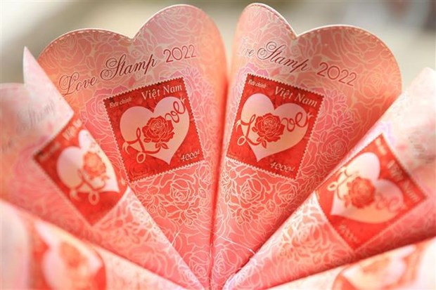 Vietnam emite sellos postales con motivo del Dia de San Valentin hinh anh 1