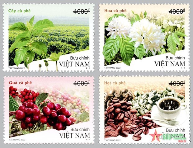 Lanzan en Vietnam sellos postales con aroma a cafe hinh anh 1