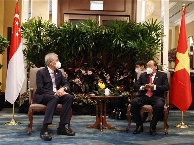 Presidente de Vietnam continua su visita en Singapur con amplia agenda de encuentros hinh anh 2