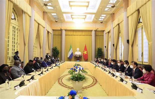 Presidente vietnamita se reune con su homologo de Sierra Leona hinh anh 2
