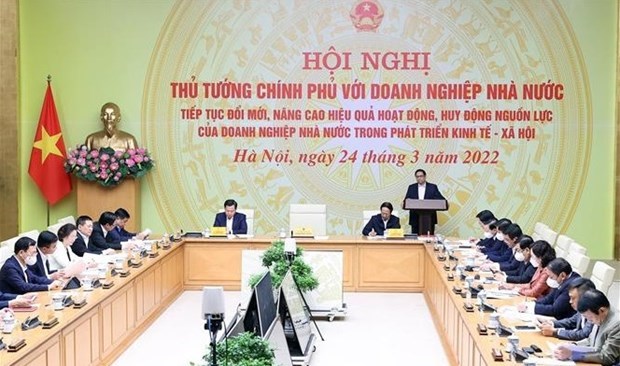 Primer ministro de Vietnam preside una videoconferencia nacional con empresas estatales hinh anh 1