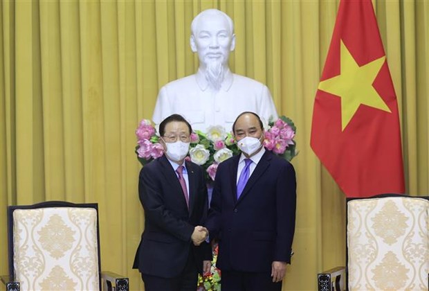 Presidente vietnamita recibe al titular del Fondo de Garantia de Credito de Corea del Sur hinh anh 1
