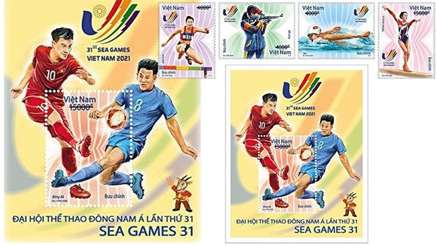 Vietnam lanza conjunto de sellos sobre SEA Games 31 hinh anh 1