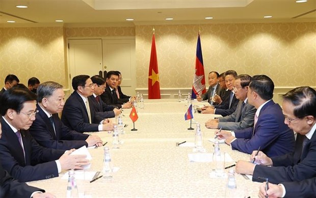 Primer ministro vietnamita se reune con su homologo camboyano en EE.UU. hinh anh 2