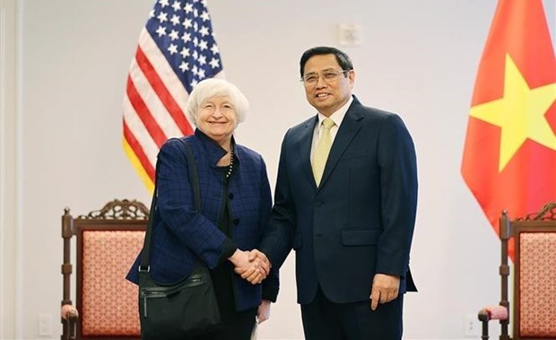 Primer ministro vietnamita recibe a secretaria del Tesoro de los Estados Unidos hinh anh 1