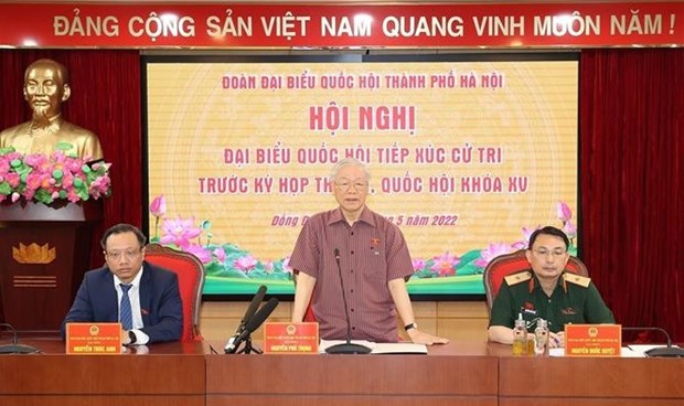 Maximo dirigente partidista de Vietnam dialoga con electores de cara al proximo periodo de sesiones parlamentarias hinh anh 1