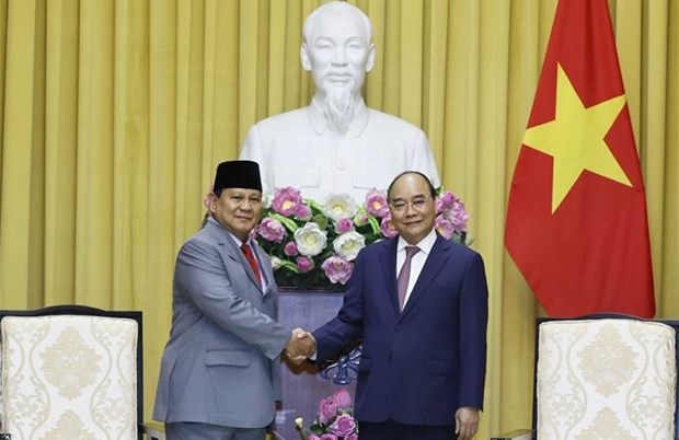 Presidente vietnamita recibe al ministro indonesio de Defensa hinh anh 1