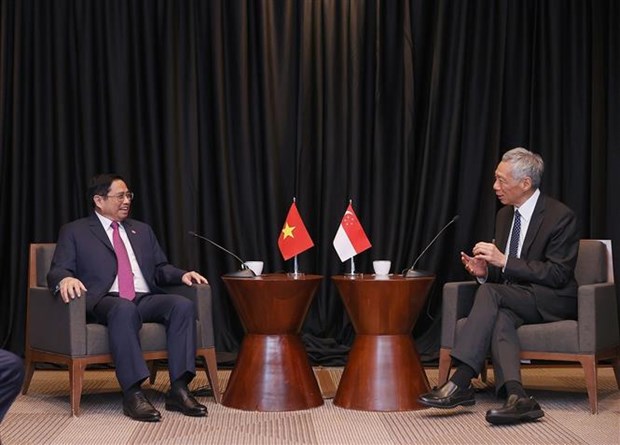 Primer ministro de Vietnam se reune con su homologo singapurense hinh anh 1