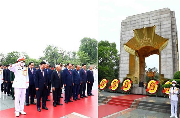 Rinden homenaje al Presidente Ho Chi Minh en ocasion del 132 aniversario de su natalicio hinh anh 2