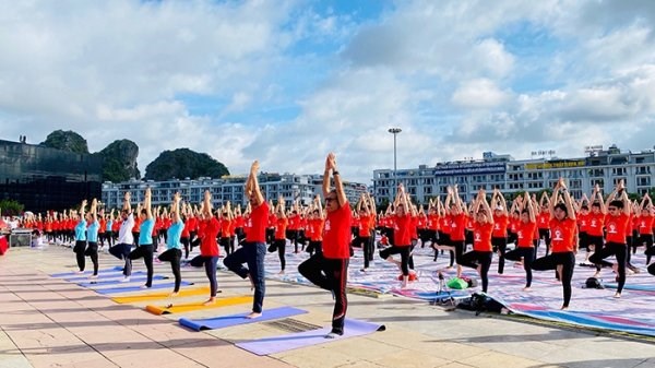 Celebran Dia Internacional de Yoga en Ciudad Ho Chi Minh hinh anh 1