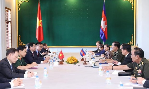 Primer ministro vietnamita se reune con su homologo camboyano hinh anh 1