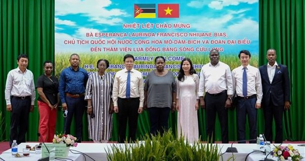 Presidenta parlamentaria de Mozambique visita Instituto de Investigacion del Arroz del Delta del Mekong hinh anh 1
