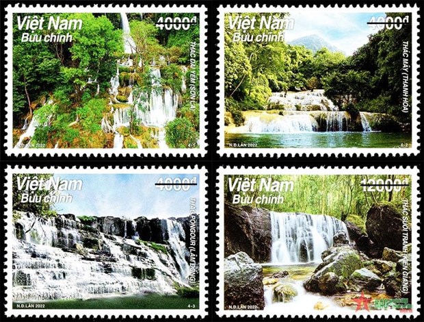 Conjunto de selos lançados em cachoeiras famosas no Vietnã hinh anh 2