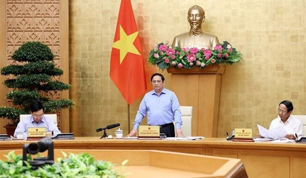 Premier vietnamita preside reunion del Gobierno sobre situacion socioeconomica hinh anh 1