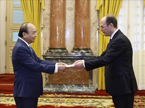 Presidente vietnamita recibe a embajadores de Paises Bajos, Hungria, Australia y Luxemburgo hinh anh 4