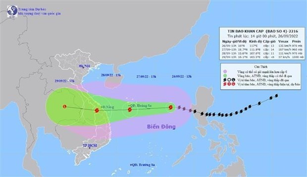 Tifon Noru tocara tierra firme de Vietnam en la tarde del 27 de septiembre hinh anh 1