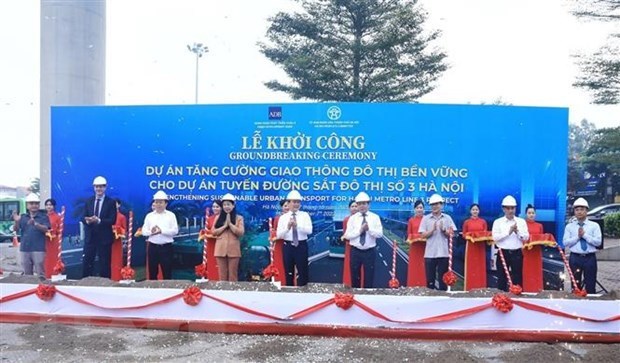 Hanoi lanza proyecto de transporte sostenible para linea de metro 3 hinh anh 1