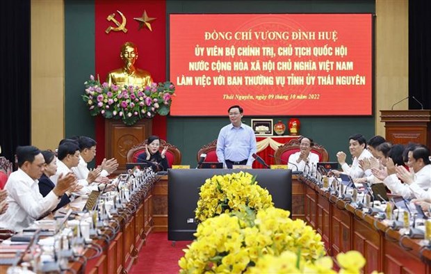 Presidente parlamentario vietnamita asiste a acto de fundacion de ciudad de Pho Yen hinh anh 3