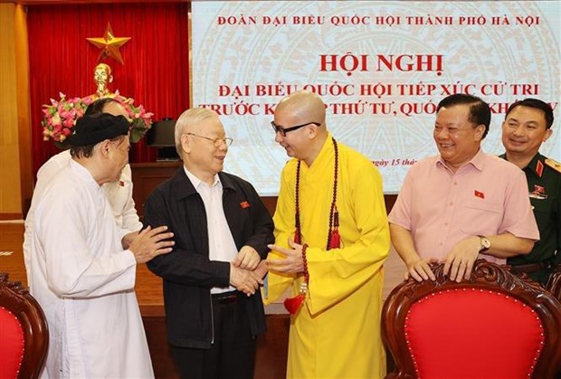 Maximo dirigente partidista de Vietnam se reune con votantes de Hanoi hinh anh 1