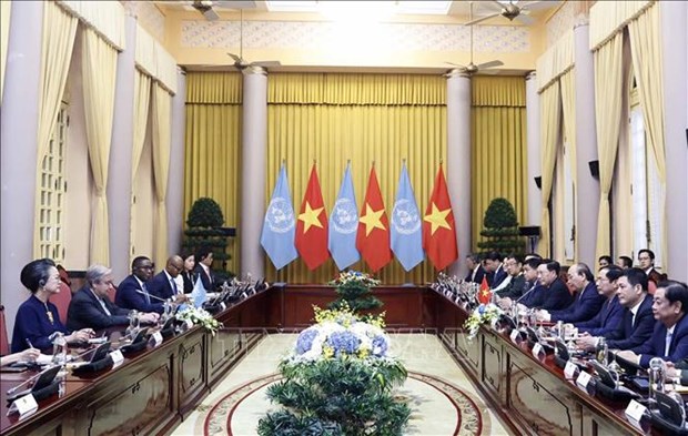 Vietnam dispuesto a contribuir a trabajo comun de la ONU, afirma presidente hinh anh 1