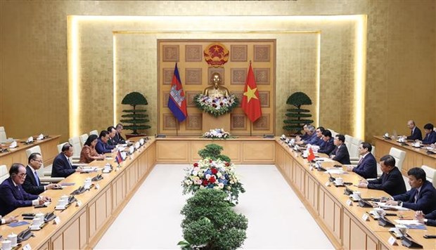 Premier vietnamita se reune con presidente de Senado camboyano hinh anh 2
