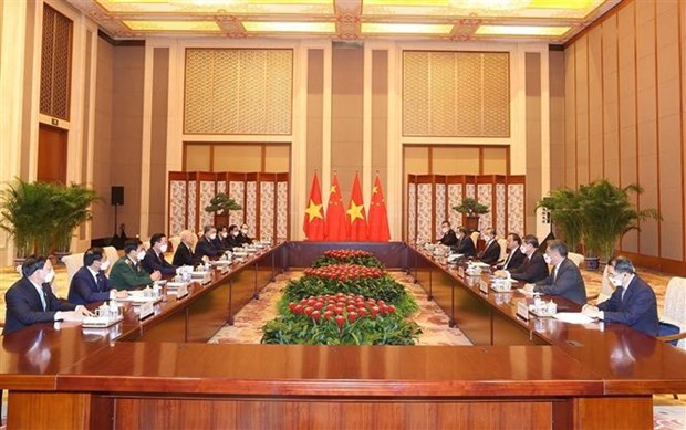 Maximo dirigente partidista de Vietnam se reune con premier de China hinh anh 2