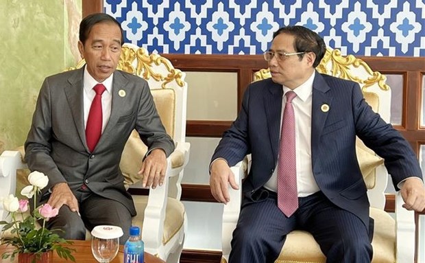 Premier vietnamita se reune con presidente indonesio en Phnom Penh hinh anh 1
