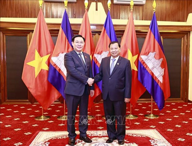 Presidente del Parlamento vietnamita se reune con titular del Senado de Camboya hinh anh 1