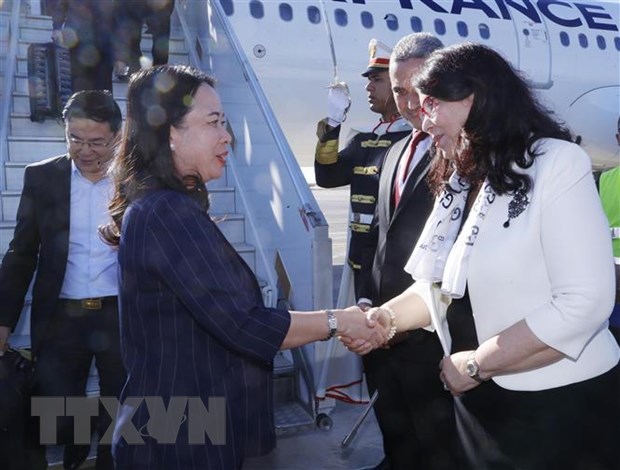 Vicepresidenta vietnamita llega a Tunez para participar en la XVIII Cumbre de la Francofonia hinh anh 1