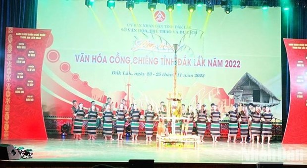Exaltan cultura de Tay Nguyen en festival de gongs hinh anh 1