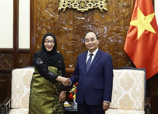 Presidente vietnamita recibe a embajadores de Azerbaiyan y Brunei hinh anh 2