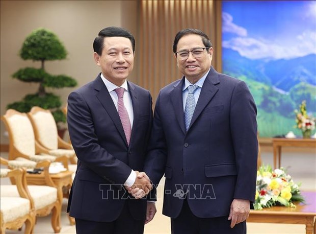 Premier vietnamita entrevista con dirigente laosiano hinh anh 1